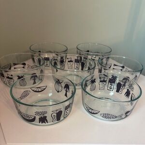 7 Pyrex Glass Bowl 7201 Clear Purple Food Kitchen Design No Lid Retro